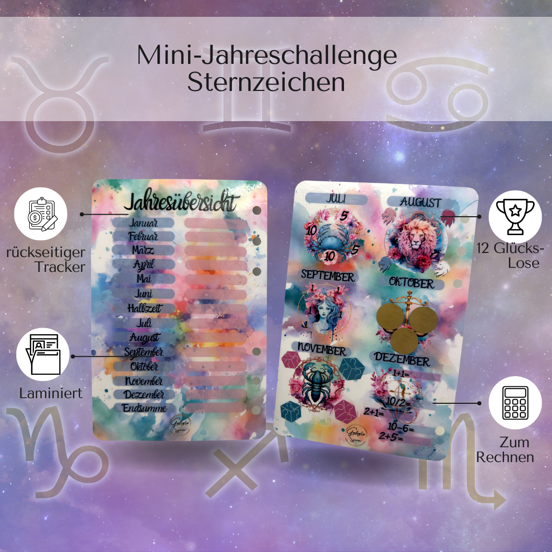 Jahreschallenge Zodiac Sternzeichen